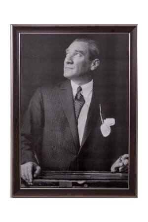 Atatürk Portre Tablo Kahverengi Çerçeveli Tablo 55x75cm 152.MK.İN.T.5575.2 - 4