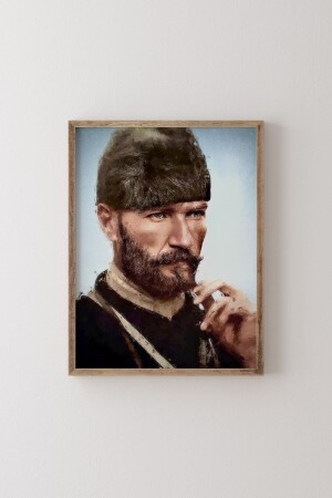 Atatürk Portresi - Yağlıboya Efektli - Ahşap Çerçeve dstn0500 - epiqart