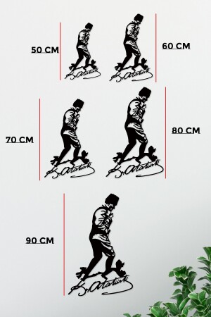 Atatürk signiert in Kocatepe, dekoratives Wandgemälde aus schwarzem Metall, 1,5 mm dick, AtatürkKoca100 - 2