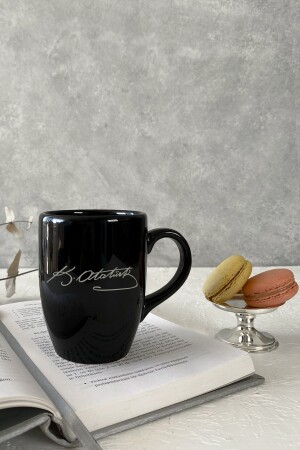 Atatürk signierte schwarze Bechertasse, Kaffeetasse, Bechertasse, Kaffeetasse, KUP327 - 3