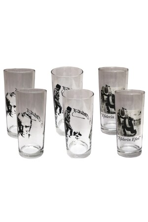 Atatürk-Themenglas Raki-Glas 6 Stück 3 Modell Raki-Glas ATATÜRKRAKISET2 - 4