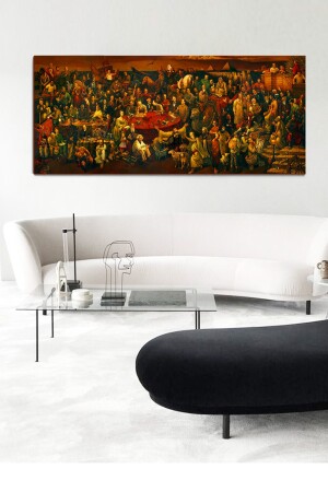 Atatürk und einhundertvier berühmte Leinwandgemälde60x140 cm ATTRKVYZDRTÜNL014 - 4