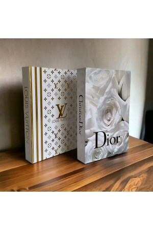 صندوق كتب ديكورative book box MNZ-LV & DİOR مجموعة من 2 - Nariba