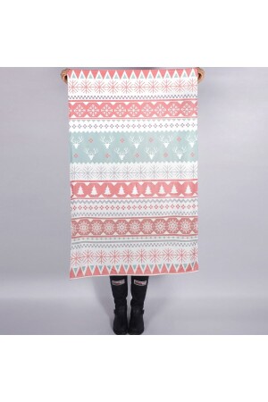 فرشة تلفزيونية ديكورative TV blanket من عام جديد - فرشة واحدة 95 × 145 سم - Hediyesepeti