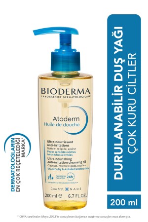 Atoderm Duschöl für trockene Haut, feuchtigkeitsspendend, nährendes Duschöl, Niacinamid, Baby, Kinder, Erwachsene, 200 ml - 1