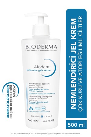 Atoderm Intensive Gel-Creme, sehr trockene, zu Atopie neigende Haut, beruhigende Gel-Creme, Niacinamid, 500 ml, 3701129802670 - 1