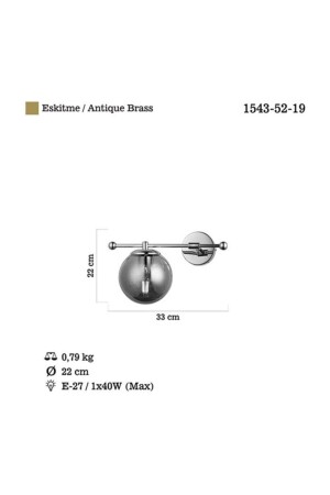 Atron Tekli Antik Lak Aplik 1xe27 1543-59 - 8