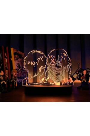 Attack On Titan Mikasa Ackerman & Eren Jaeger Anime Tischlampe PTR-221 - 1