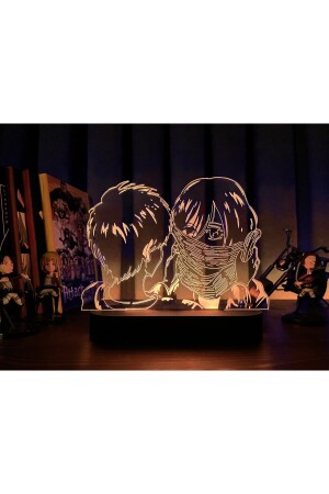 Attack On Titan Mikasa Ackerman & Eren Jaeger Anime Tischlampe PTR-221 - 3