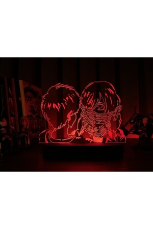 Attack On Titan Mikasa Ackerman & Eren Jaeger Anime Tischlampe PTR-221 - 4