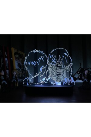 Attack On Titan Mikasa Ackerman & Eren Jaeger Anime Tischlampe PTR-221 - 6