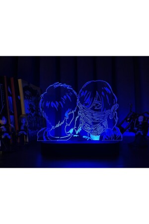 Attack On Titan Mikasa Ackerman & Eren Jaeger Anime Tischlampe PTR-221 - 7