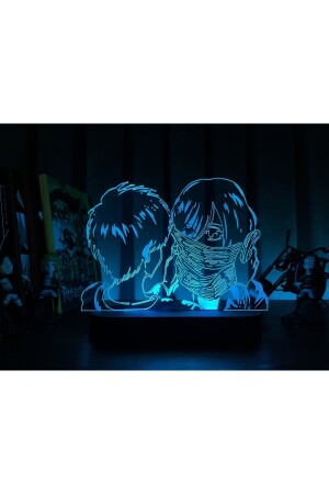 Attack On Titan Mikasa Ackerman & Eren Jaeger Anime Tischlampe PTR-221 - 10