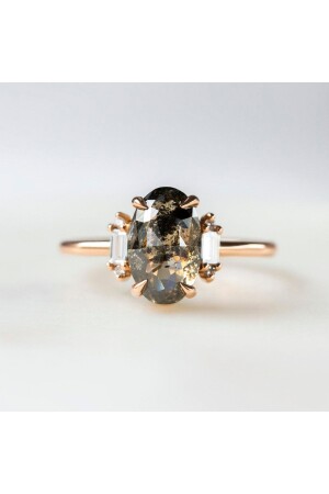 Aubrey Rohdiamant-Diamant-Vintage-Solitärring - 3