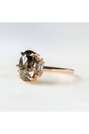 Aubrey Rohdiamant-Diamant-Vintage-Solitärring - 4