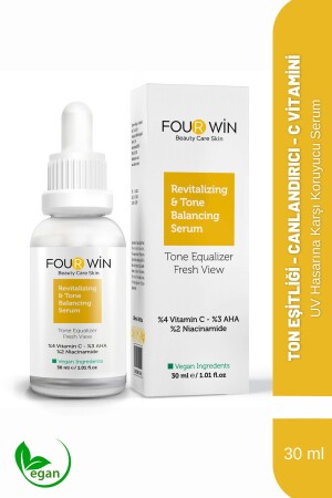 Aufhellendes und färbendes Abend-Vitamin-C-Serum (4 % Vitamin C, 3 % Aha, 2 % Niacinamid), 30 ml, tonausgleichendes Serum - 1