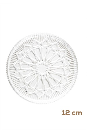 Aufrechter Teller mit Traummuster – 6-teiliger Servierteller aus Glas für Präsentationen, Kuchen, Plätzchen, Kuchen, Catering – 12 cm - 5