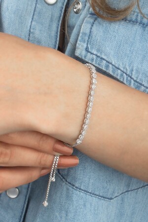 Aufzugsarmband aus 925er-Sterlingsilber mit Diamant-Design - Else Silver