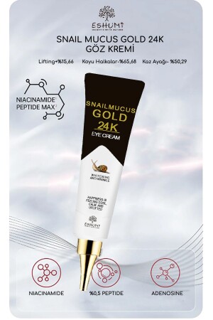 Augenkontur- und Augenlidfaltencreme mit koreanischem 1000 Ppb Gold und 1000 Ppm Schneckenextrakt - 6