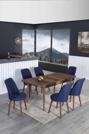 Ausziehbarer Tisch für 6 Personen, Küchentisch-Set, Wohnzimmertisch, Esstisch, Tischset barok1111 - 1