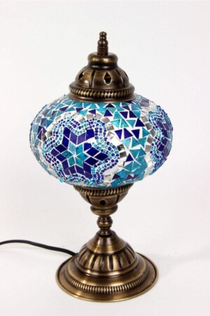 Authentische Mosaik-Tischlampe Nr. 2 (blau) Blue603 dop6456741igo - 1