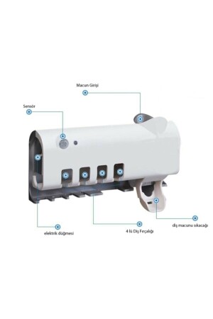 Automatischer Zahnpasta-Quetscher und Sterilisator mit 4 Zahnbürstenhaltern brandshop66113298 - 9