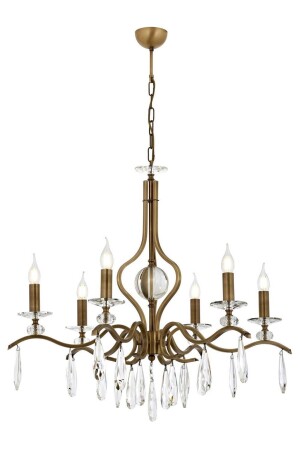 Av-60394-6e Eskitme Kaplama Klasik Avize E14 Metal Kristal 80cm AV-60394-6E - 1