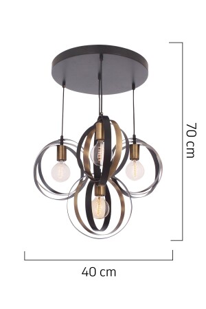 Avanos 4'Lü Modern Retro Sarkıt Mutfak Salon Avize 4098-4-BL - 6