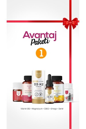 Avantaj Paketi 1 (Magnezyum- D3K2- B12 - B9- Omega- Demir) - 2