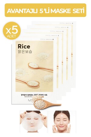 Avantajlı Pirinç Özlü Aydınlatıcı Ve Nemlendirici Yaprak Maske Seti(5x17g)airy Fit Sheet Mask (rice) 6191 - 2