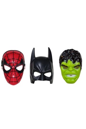 Avengers Süper Set Spiderman Örümcek Adam Batman Hulk Maske 3 Lü - 2