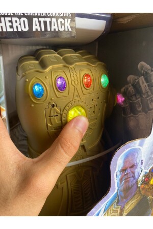 Avengers Thanos Spielzeug-Licht- und Sound-Handschuhe – THANOS-HANDSCHUHE mit Infinity-Gauntlet-Steinen können getragen werden - 6