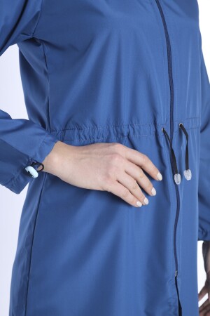 Aviator Blue 4-teiliger Hijab-Badeanzug mit vollständiger Abdeckung, wasserabweisend, schnell trocknend, verstellbarer Reißverschluss, TMS1011 - 4