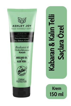Avokado Ve Aloevera Elektriklenme Karşıtı Kalın Telli Saçlara Özel Durulanmayan Bakım Kremi 150 ml - Ashley Joy