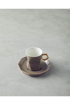 Axel New Bone China 4-teiliges Kaffeetassen-Set für 2 Personen, Nerz - 5