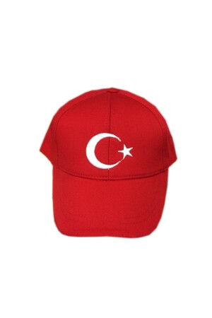Ay Yıldız Türk Bayraklı Kırmızı Şapka Standart Beden - 1