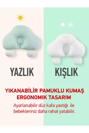 Ayarlanabilir Düz Kafa Yastığı- Bebek Yastığı- Düz Kafa Sendromu- Kafa Yastığı - Yıkanabilen Kumaş - 7