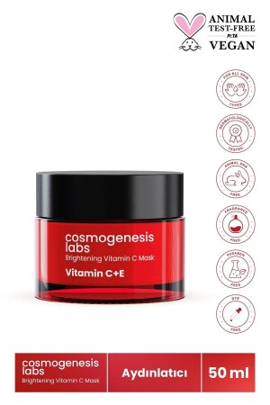 Aydınlatıcı C Vitamini Maske 50ml Vegan Pürüzsüzleştirici Nemlendirici Antioksidan (%5 VİTAMİN C) CGL202 - 3