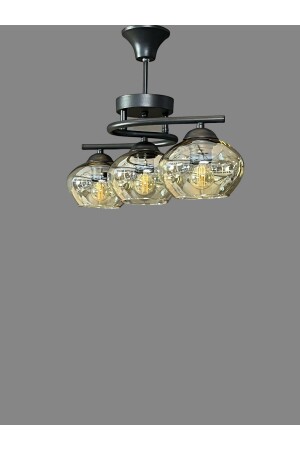 غرفة المعيشة من زجاج Poyrazbal القديمة من 3 قطع من الشنابل - Avizevi