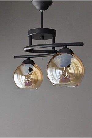 Aydınlatma Modern Spor Retro Bomonti Siyah 2'li Avize U02 - Uçar