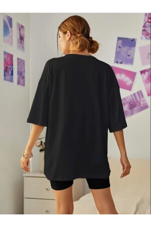 Ayıcık Baskılı Kadın Oversize Salas T-shirt Boyfriend - 2