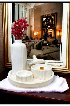 مكنز الأبيض اللون الخاص التصميم شمعة رائحة ومتعة هدية طويلا مجموعة - Aymumi Home