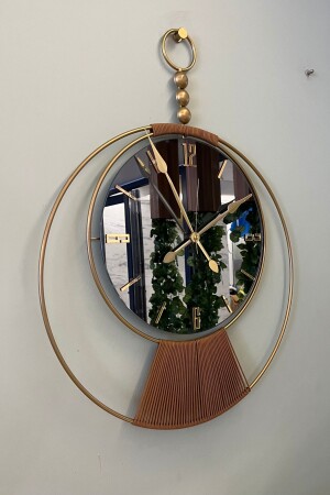 Aynalı Sayra Saat - Modern Dekoratif Ledli(Pilli) Duvar Saati - 1