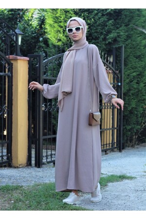 Ayrobin-Stoff – lässiger Schnitt – Nerzfarbe – Sommer-Sport-Abaya-Kleid - 1