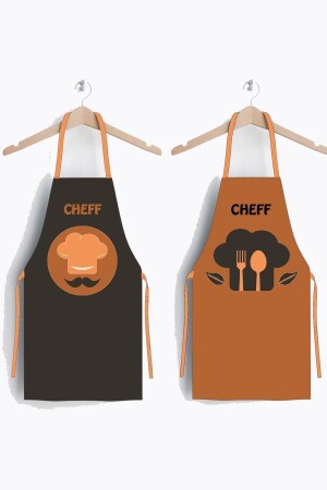 Ays Home Brown Orange Chef-Set bestehend aus zwei Küchenschürzen - 3