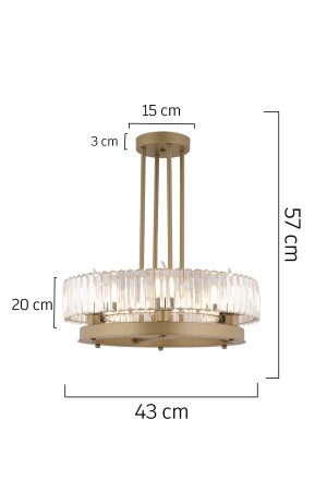 Azalea 6-teiliger Kronleuchter aus Trommelkristall und Stein in modernem Design für großes Wohnzimmer, Kristall, 3925-06-FR - 5