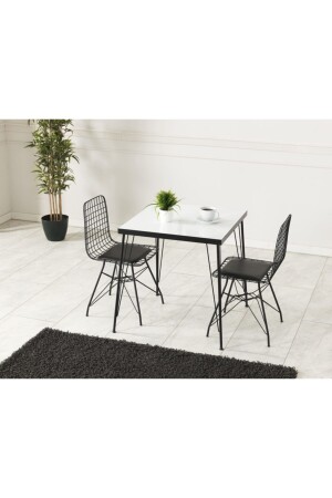 Azra 2 Kişilik Beyaz Masa Sandalye Takımı 70x70 Cm - 1