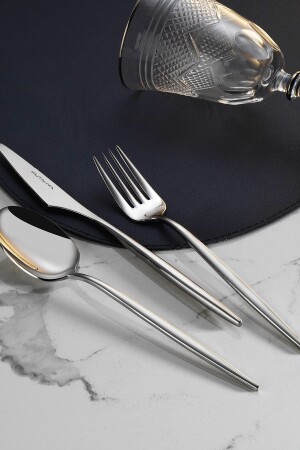 Azur 18 Parça 6 Kişilik Çatal Kaşık Bıçak Seti Sade CKBAZUR18SD - Kütahya Porselen