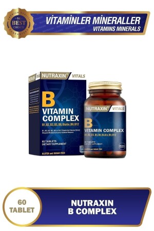 B Complex Vitamin 60 Tablet B1, B2, B3, B5, B6, B12 8680512602767 - 2