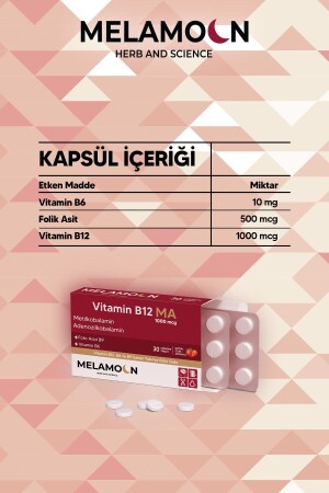 B12- B6 ve Folik Asit: Sinir Sistemi- Hamileler ve Kan Oluşumu Desteği 1000mcg - 5